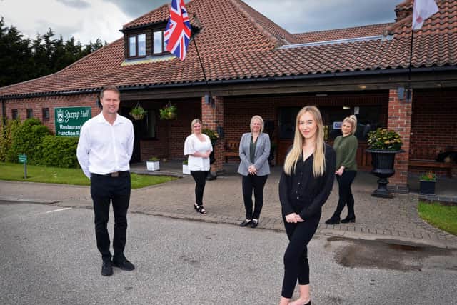 David Simpson, Managing Director, Hayley McFadden, Accounts and Payroll, Sarah Branston, Finance Director, Betsy Simpson, Marketing Manager and Lauren Stones, Operations Manager, pictured. Picture: NDFP-18-05-21-StyrrupHall 10-NMSY