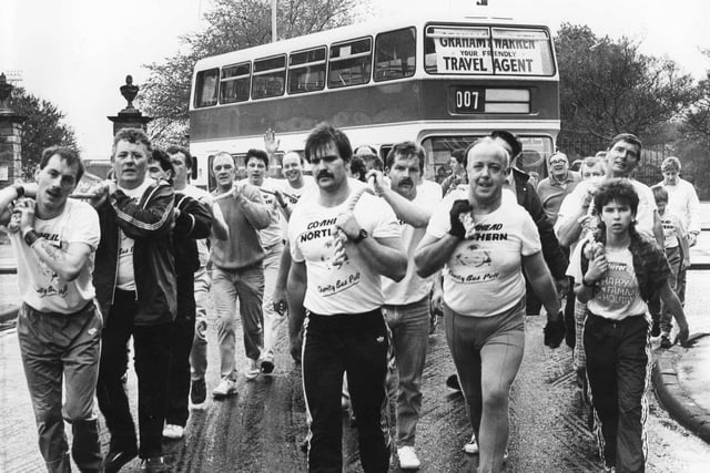 Were you pictured at the charity bus pull in May 1988? And what more can you tell us about this event?