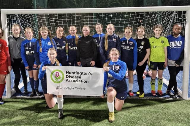 Young footballers from Doncaster raised cash for the Huntington's Disease Association.