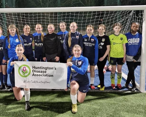 Young footballers from Doncaster raised cash for the Huntington's Disease Association.