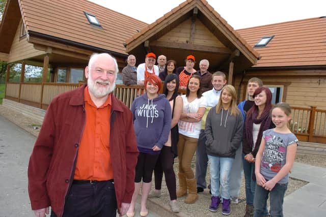 Howard Connell, Prject Manager, pictured with volunteers and youngsters who use the Shakers Youth Cafe. Picture: Marie Caley D2279MC
