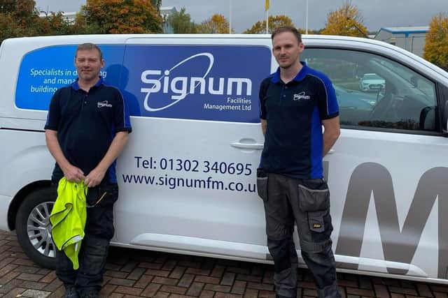 Richard Precious and Ryan Daines from Signum Facilities Management in Doncaster