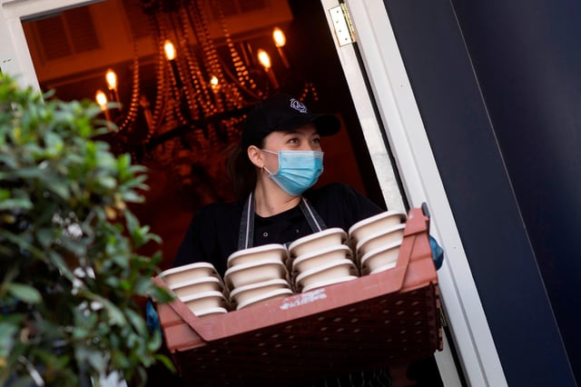 Restaurants and takeaways are delivering in Doncaster. (Photo by JUSTIN TALLIS/AFP via Getty Images)