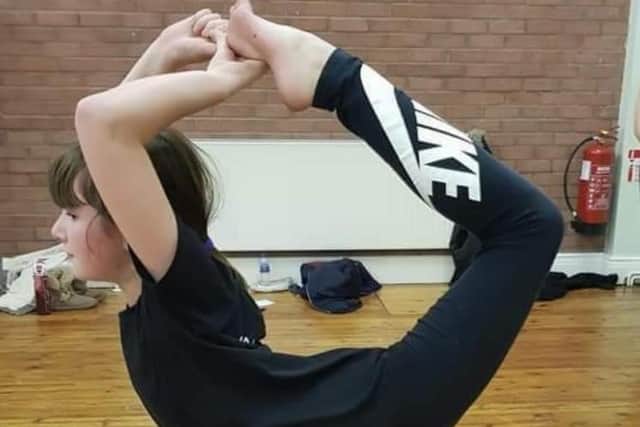 Showing off her flexibility