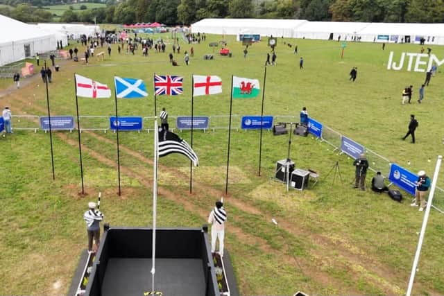 Doncaster's Muslims showed their patriotism with a display of flags at a gathering in Guildford.