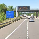 A ‘multi vehicle crash’ on the 18 has caused five mile tailbacks this morning. Picture: Google