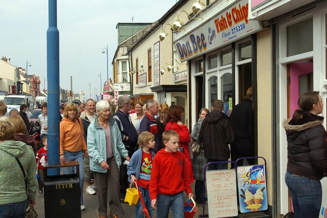 Plenty of interest in the fish and chips at Seaton in 2008. Are you pictured?