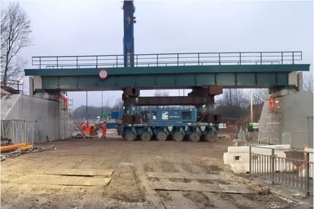 A new railway bridge has been installed across Thorne Road. (Photo: Doncaster Council).