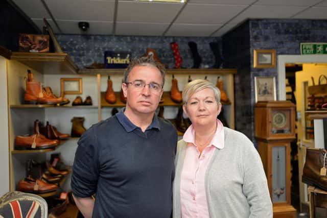 Antony and Ann Frith, pictured at The Shoe Healer on Scot Lane. Picture: NDFP-13-04-21-ShoeHealer 2-NMSY