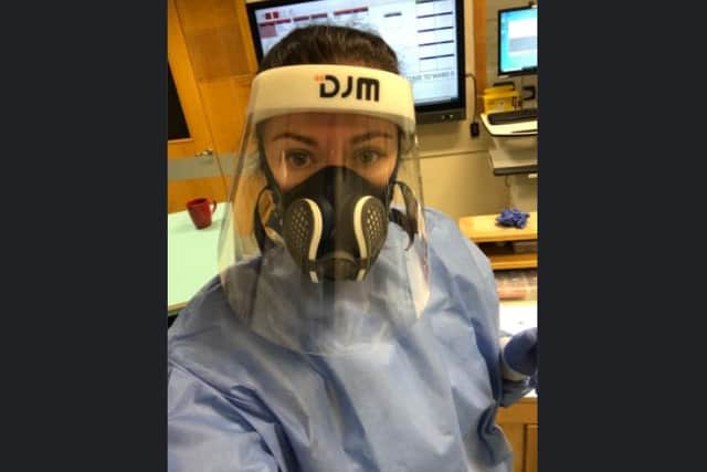 Rachel Carmody in personal protective equipment during a shift