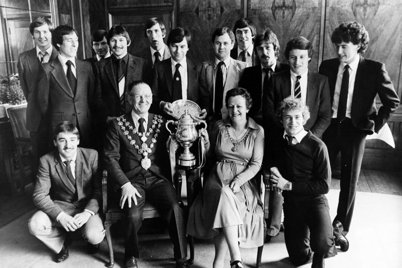 Chesterfield FC with Mayor and Mayoress of Chesterifeld 11th May 1981