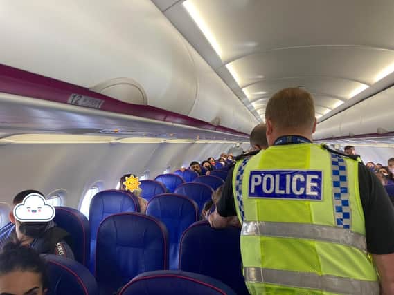 Officers were called to arrest a disruptive passenger at Doncaster airport.