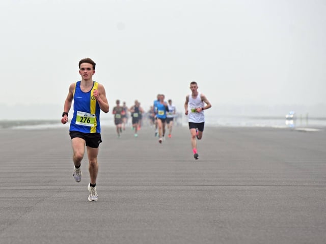 Runners tackled misty conditions at Doncaster Sheffield Airport.