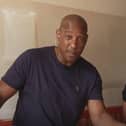 Dion Dublin with property owner Sam Ottey for the new episode of Homes Under The Hammer in Doncaster.