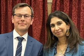 Nick Fletcher with Suella Braverman in Doncaster.