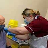 Ralph Coleman, of Doncaster, receives the vaccine. Picture: NDFP-15-12-20-CovidVaccine 8-NMSY