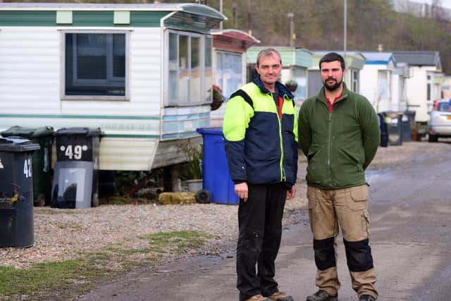 Nick Badham, site warden and James Flear, assistant, pictured on the site. Picture :NDFP-19-11-19-WillowBridge-1