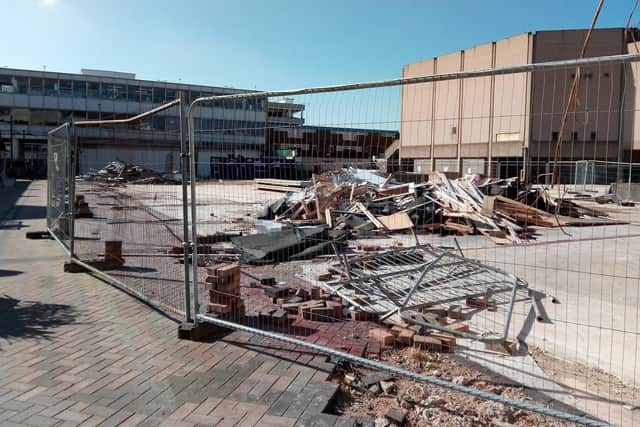 A demolished section of the Waterdale Centre, which is being redeveloped