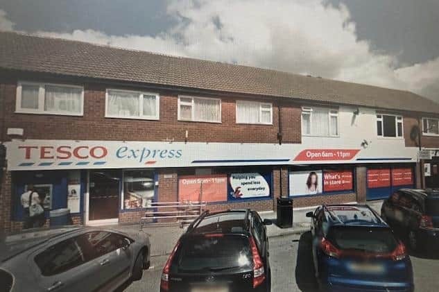 Pictured is the Tesco Express at Hatfield, Doncaster, which was targeted by Wayne Stead, aged 34, of St Edwin's Drive, Doncaster, during two robberies.