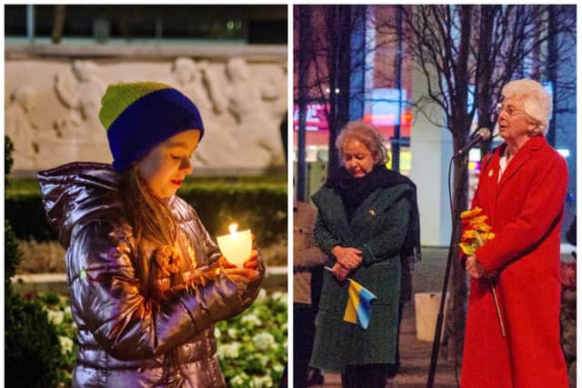 Doncaster came together to remember the victims of the conflict in Ukraine.