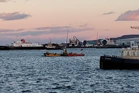 The scene in East India Harbour, Greenock