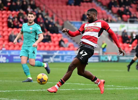 Hakeeb Adelakun was Rovers' star man against Tranmere. (Howard Roe/AHPIX LTD).