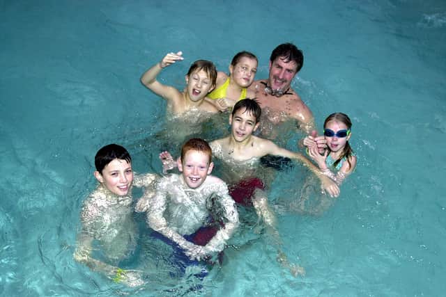 Swimmers have fun in the outdoor pool at in Doncaster's Dome.