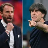 England coach Gareth Southgate and Germany counterpart Joachim Loew. Photo by LAURENCE GRIFFITHS, FRANCK FIFE/POOL/AFP via Getty Images