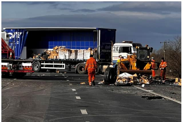 The M180 remains closed following a serious smash last night,