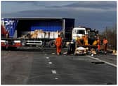The M180 remains closed following a serious smash last night,