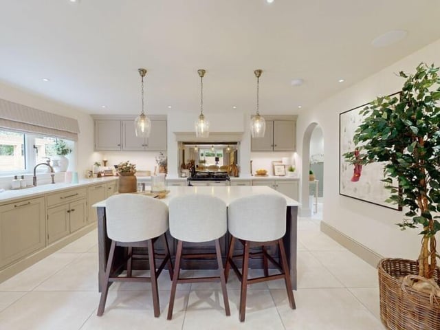 A contemporary open-plan breakfast kitchen.