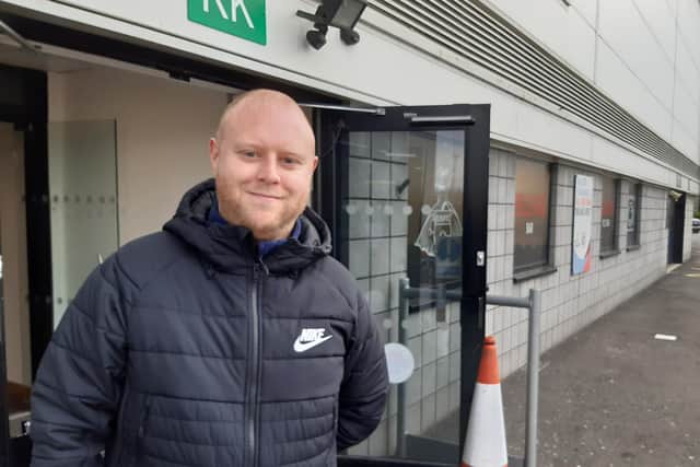 Anthony Finney working as a volunteer at the Covid vaccination clinic at the Keepmoat Sadium, Doncaster
