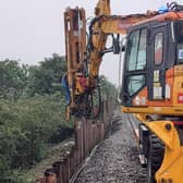 Repair work on the railway line between Doncaster and Scunthorpe