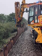 Repair work on the railway line between Doncaster and Scunthorpe