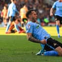 Billy Sharp celebrates his goal at Bradford. Picture: Jorge Horstead