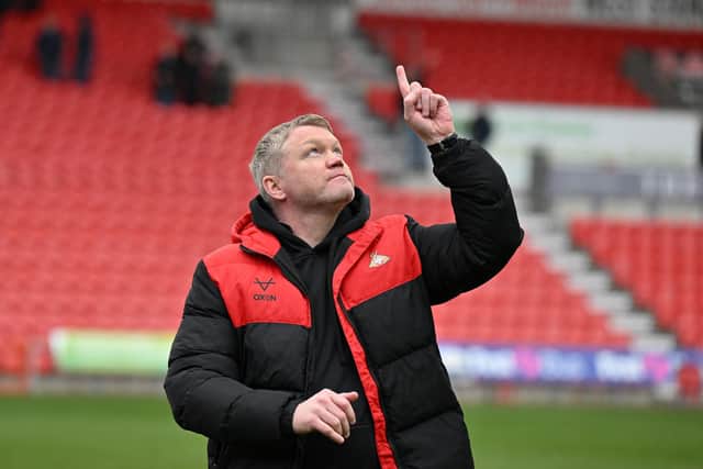 An emotional Grant McCann after the win over Carlisle.