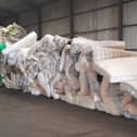 Mattress recycling in progress
