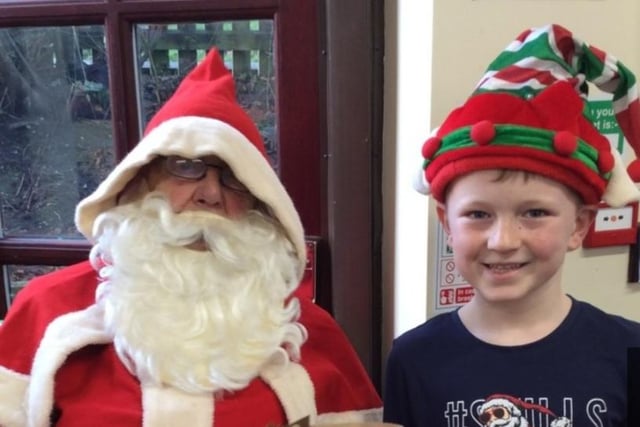 Father Christmas made a visit to Kettleshulme Primary