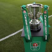 Carabao Cup trophy. Photo by Catherine Ivill/Getty Images
