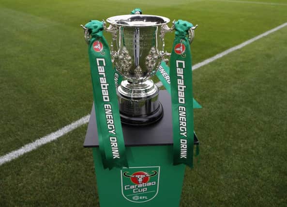 Carabao Cup trophy. Photo by Catherine Ivill/Getty Images