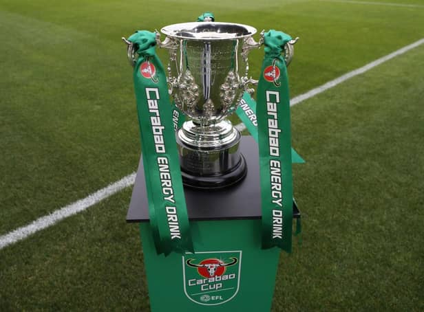 Carabao Cup trophy. Photo by Catherine Ivill/Getty Images