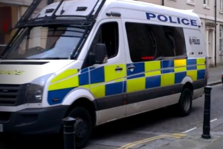 Stock picture of a police van