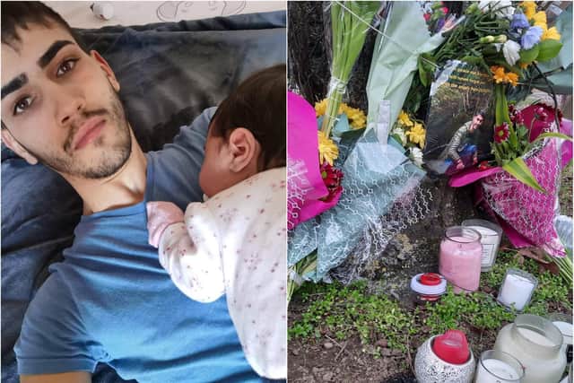Floral tributes have been left for Bogdan Chirita, who died following a collision with a car as he delivered parcels for Amazon.