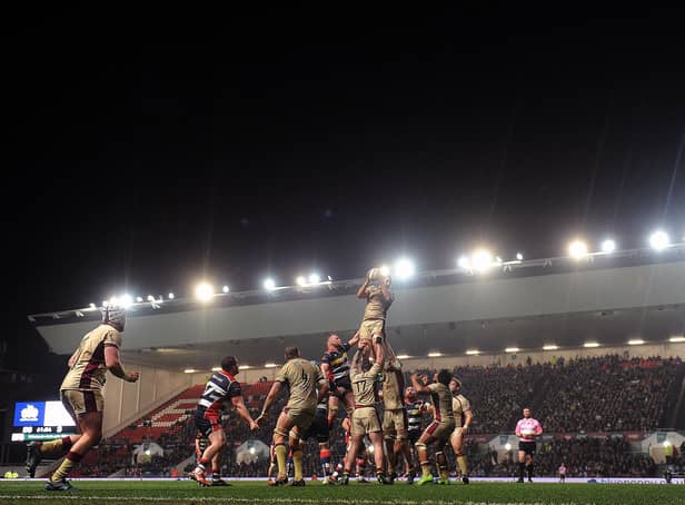 Doncaster Knights in action at Bristol in 2018. Bristol now lead the Premiership. Photo: Harry Trump/Getty Images
