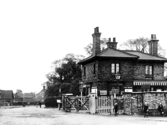 The railway crossing and station house at Rossington