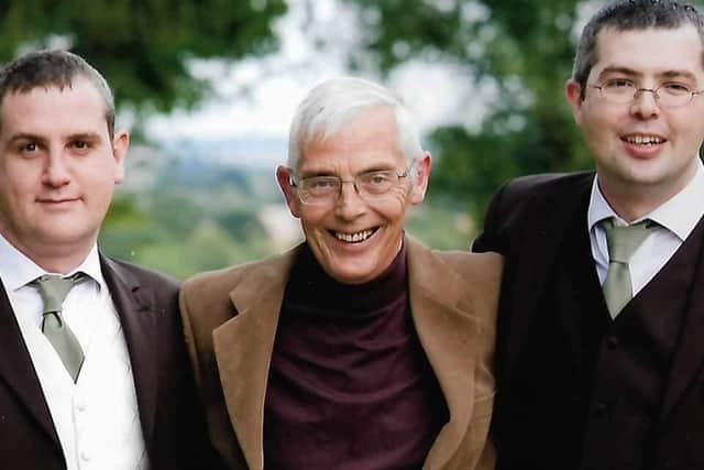 The late James McGowan (middle) with his sons James (left) and Arron (right)