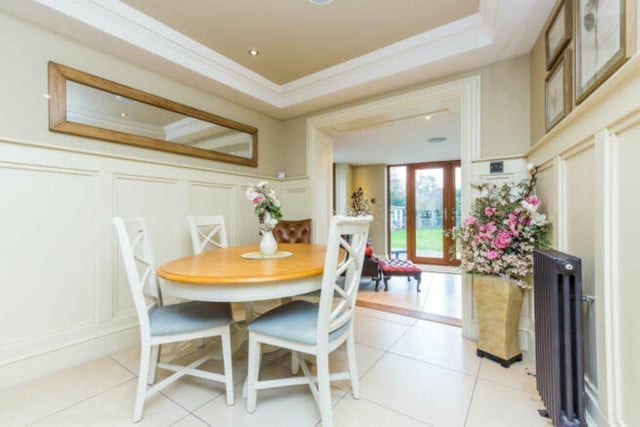 The breakfast room is linked to the open plan kitchen.