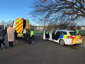 The police attended the school to teach the children road saftey.