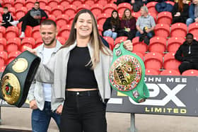 Terri Harper with her titles at the Keepmoat last month