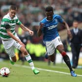 Joe Dodoo, pictured in action for Rangers against Celtic in 2017. Photo by Ian MacNicol/Getty Images